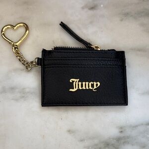 Juicy Couture Black Key Holder with Gold Heart Charm